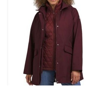Lands' End Women's Burgundy 3 in 1 Jacket